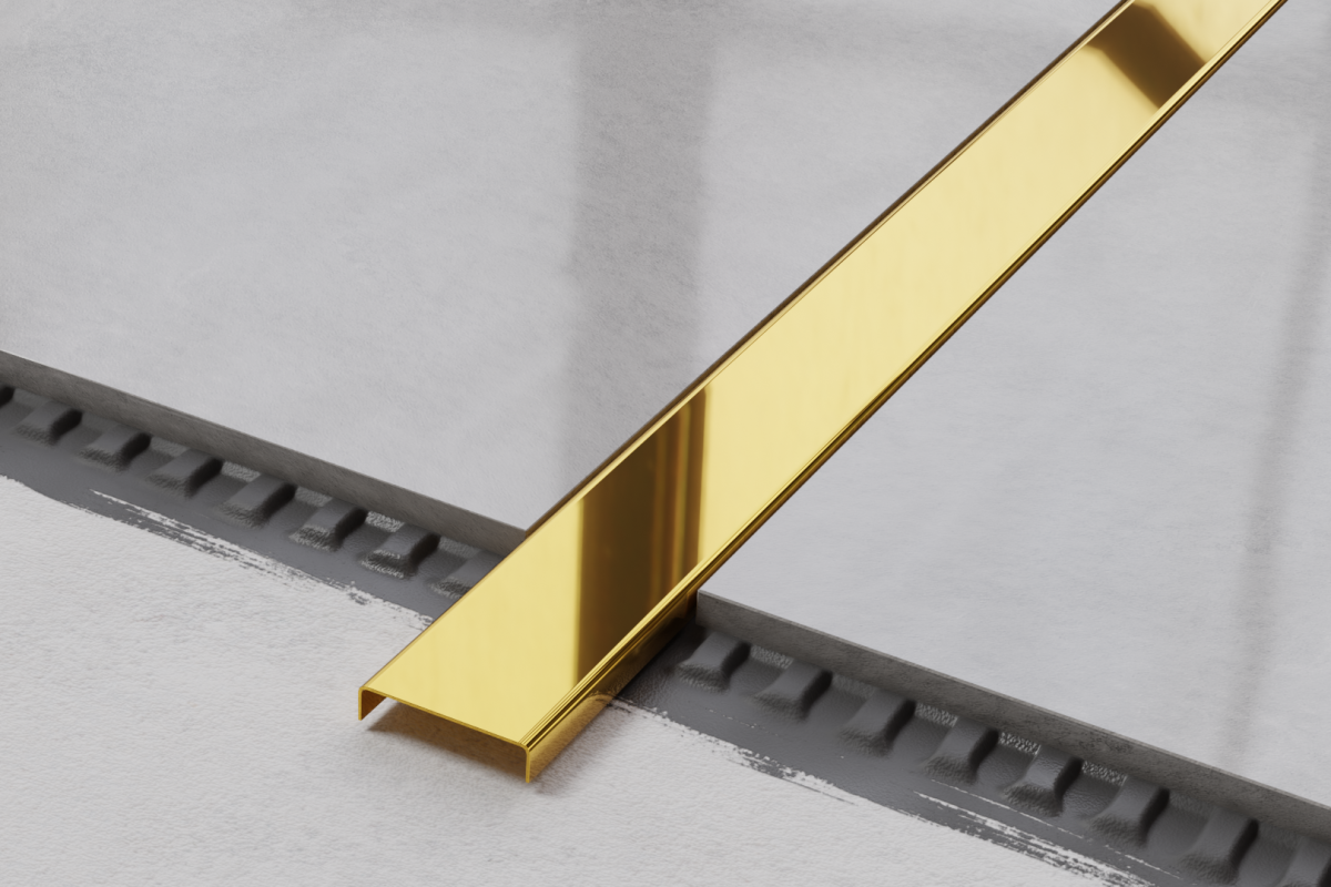 PROFIL METALOWY C ZŁOTY GOLD POŁYSK POLER – dekoracyjne do wnętrz – Szklane Mozaiki