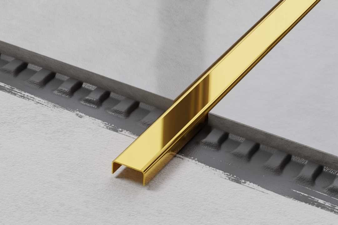 PROFIL METALOWY C ZŁOTY GOLD POŁYSK POLER – dekoracyjne do wnętrz – Szklane Mozaiki
