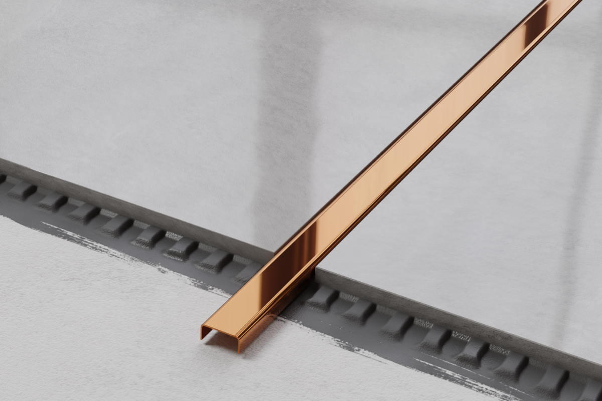 PROFIL METALOWY C MIEDZIANY COPPER  POŁYSK POLER – dekoracyjne do wnętrz – Szklane Mozaiki