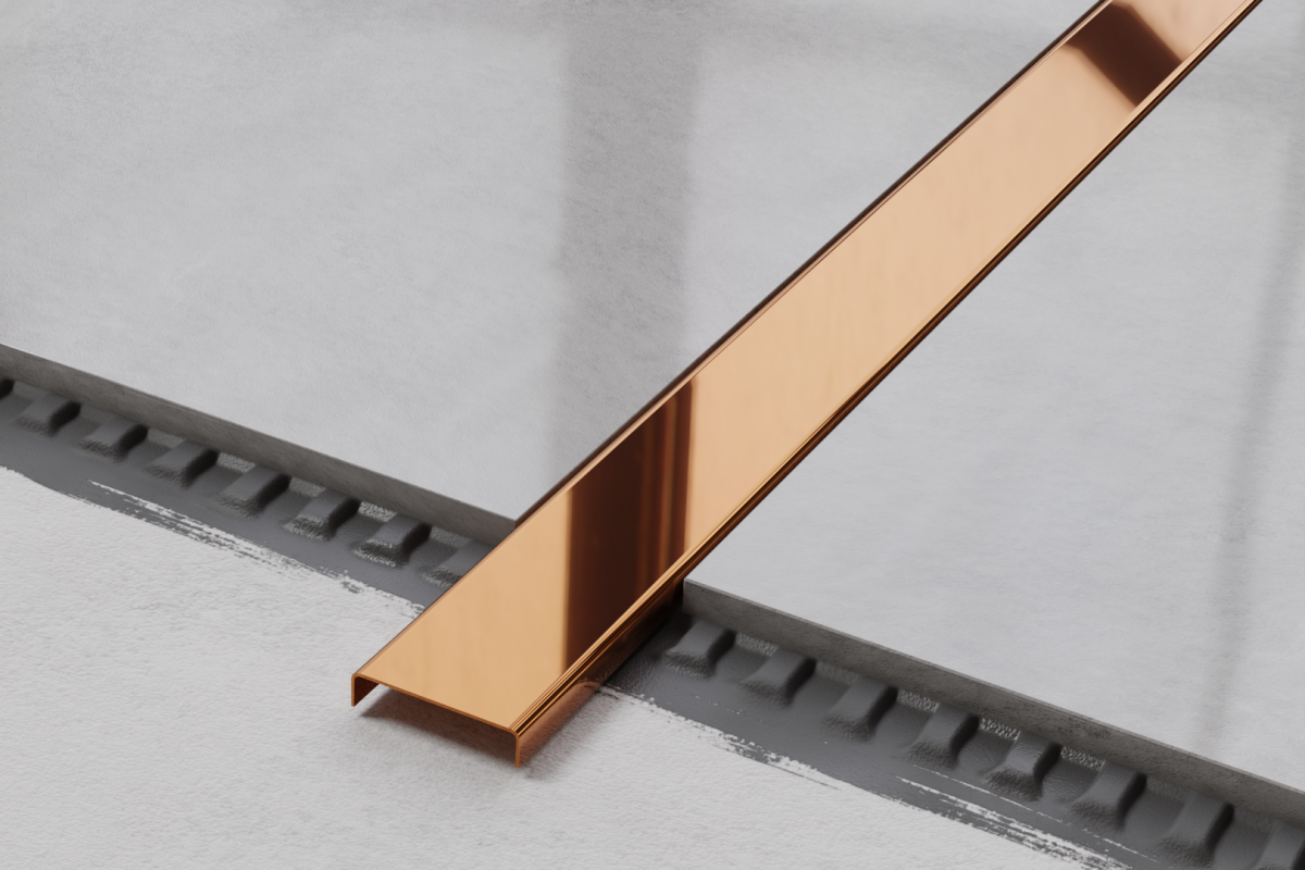 PROFIL METALOWY C MIEDZIANY COPPER  POŁYSK POLER – dekoracyjne do wnętrz – Szklane Mozaiki