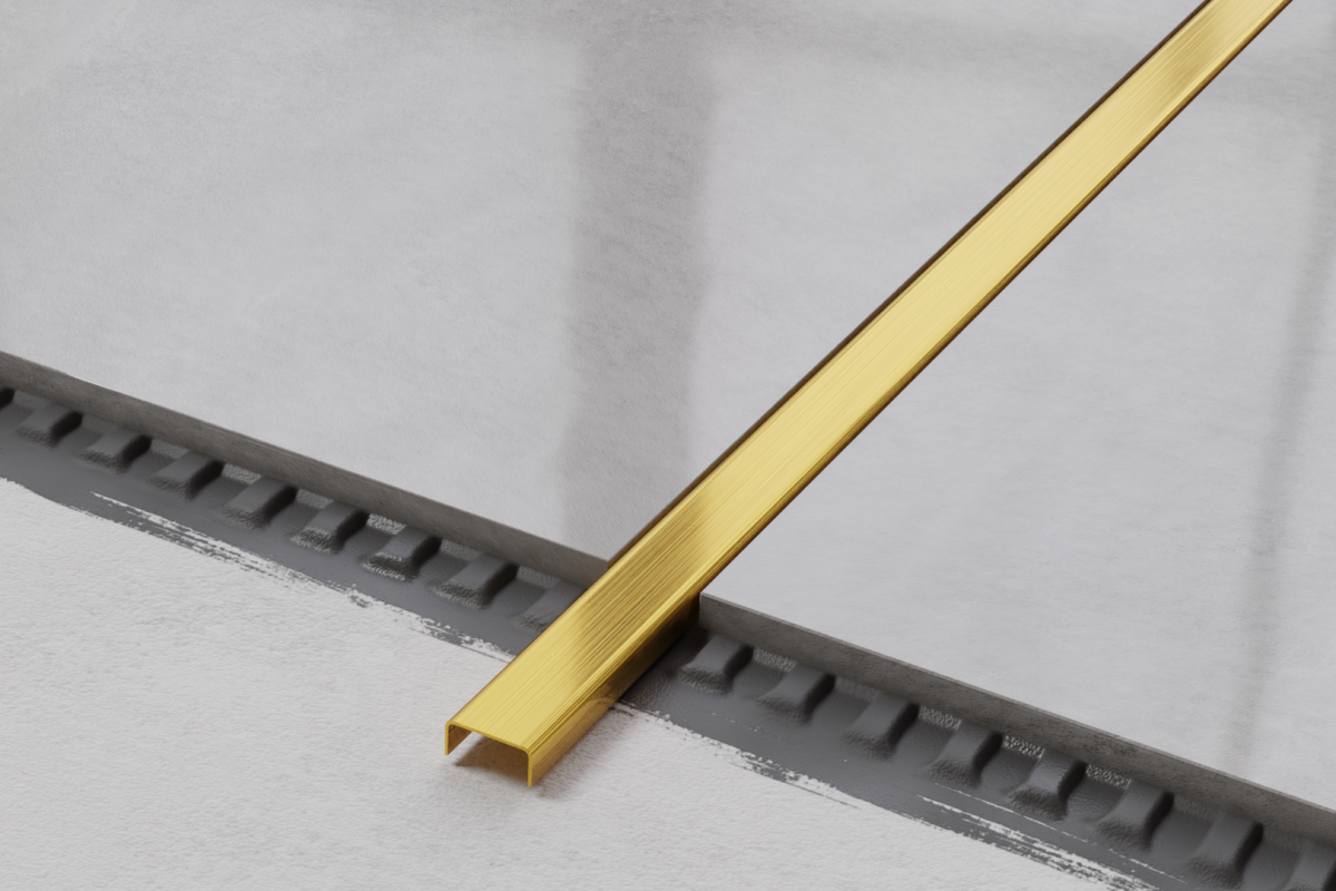 PROFIL METALOWY C ZŁOTY GOLD MATOWY SATYNA – dekoracyjne do wnętrz – Szklane Mozaiki