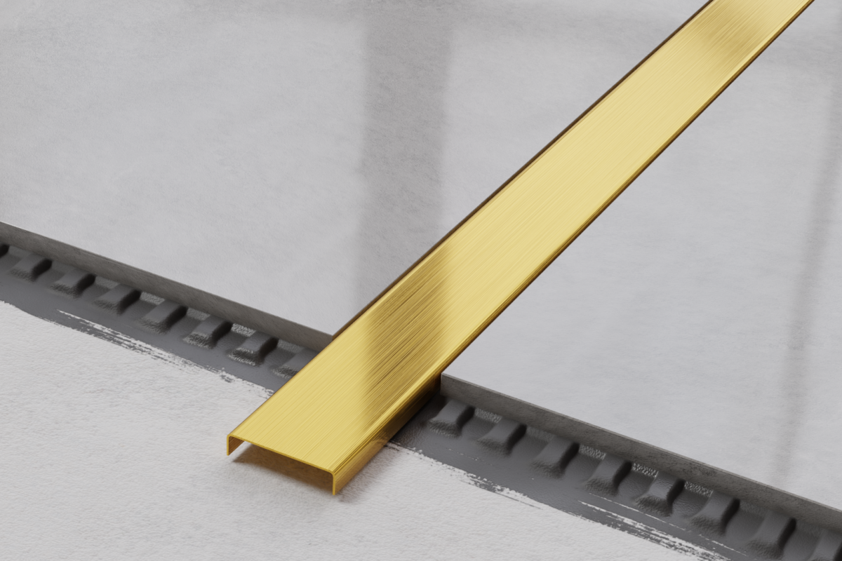 PROFIL METALOWY C ZŁOTY GOLD MATOWY SATYNA – dekoracyjne do wnętrz – Szklane Mozaiki