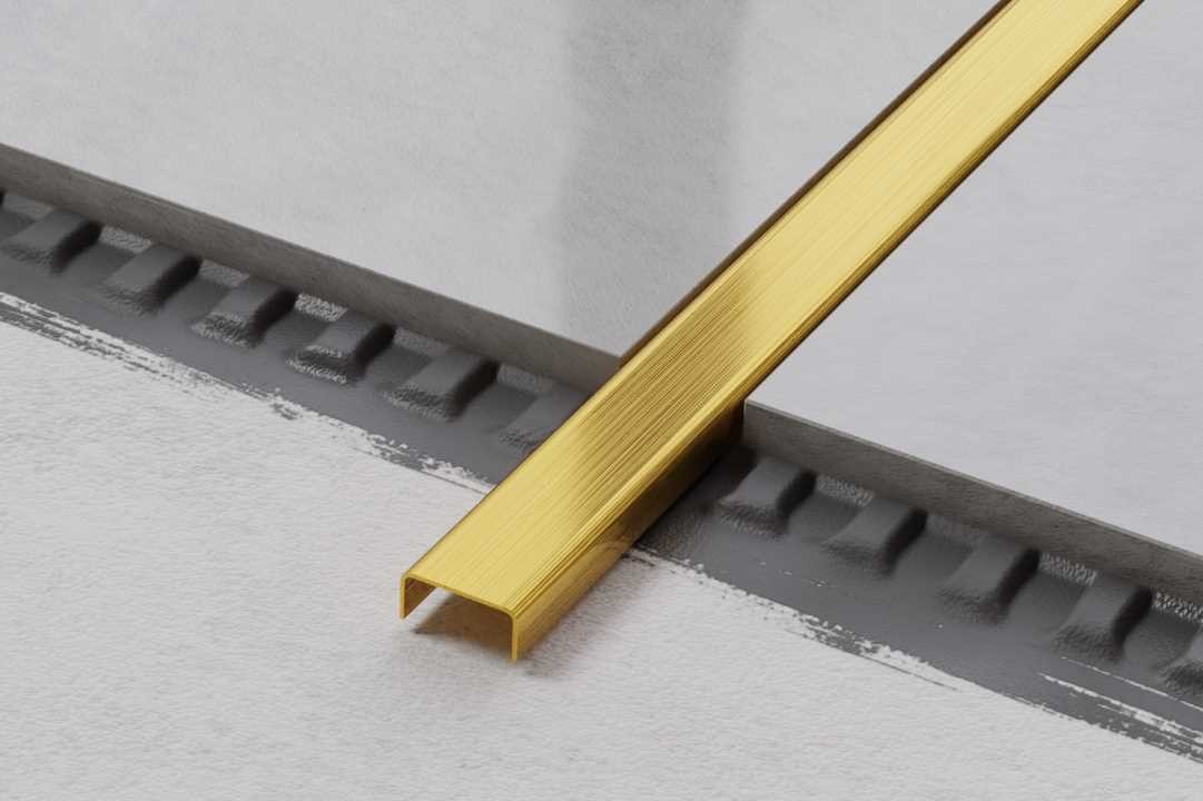 PROFIL METALOWY C ZŁOTY GOLD MATOWY SATYNA – dekoracyjne do wnętrz – Szklane Mozaiki