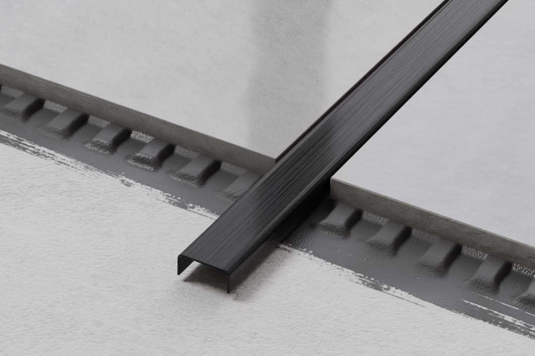 PROFIL METALOWY C CZARNY NERO BLACK  MATOWY  SZCZOTKOWANY  – dekoracyjne do wnętrz – Szklane Mozaiki