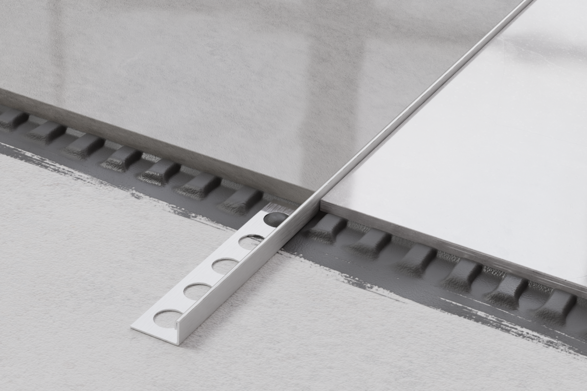 PROFIL LICOWY J OZDOBNY SREBRNY MATOWY DO PŁYTEK – dekoracyjne do wnętrz – Szklane Mozaiki