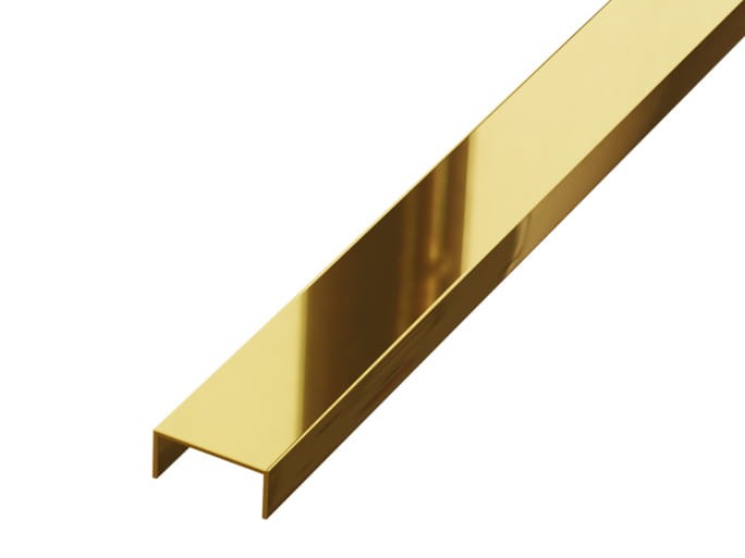 PROFIL METALOWY REKTYFIKOWANY U ZŁOTY GOLD POŁYSK POLER – dekoracyjne do wnętrz – Szklane Mozaiki