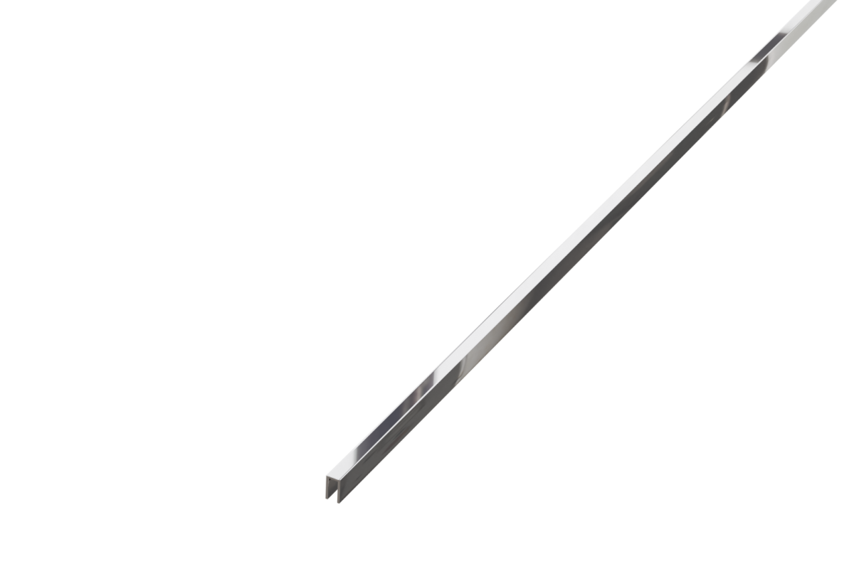 PROFIL METALOWY REKTYFIKOWANY U SREBRNY SILVER POŁYSK POLER – dekoracyjne do wnętrz – Szklane Mozaiki