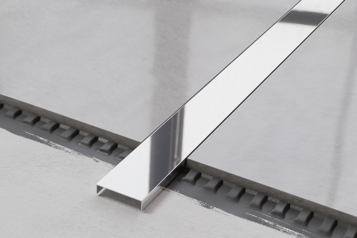 PROFIL METALOWY REKTYFIKOWANY U SREBRNY SILVER POŁYSK POLER – dekoracyjne do wnętrz – Szklane Mozaiki