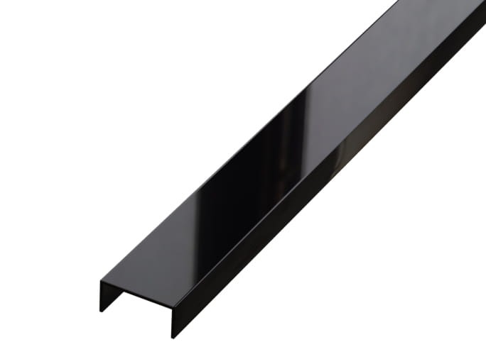PROFIL METALOWY REKTYFIKOWANY U CZARNY BLACK POŁYSK POLER – dekoracyjne do wnętrz – Szklane Mozaiki