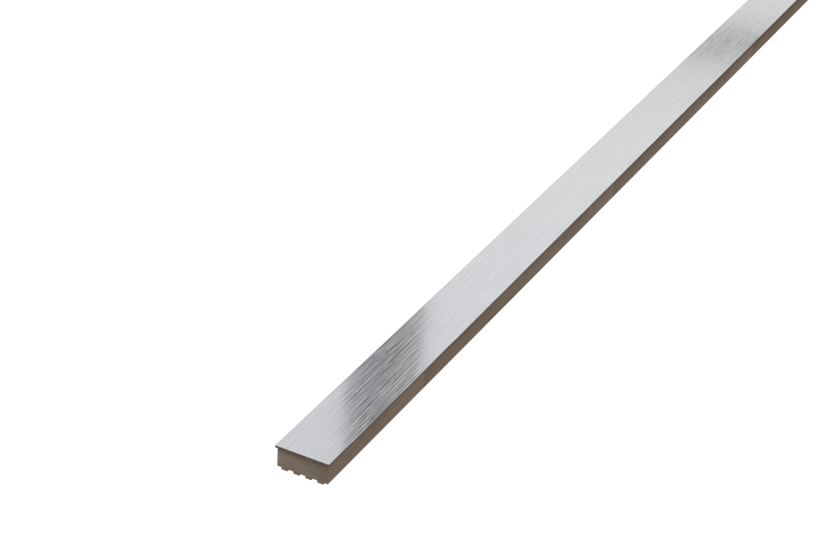 LISTWA METALOWA CERAMICZNA STEEL SILVER MATOWA – dekoracyjne do wnętrz – Szklane Mozaiki