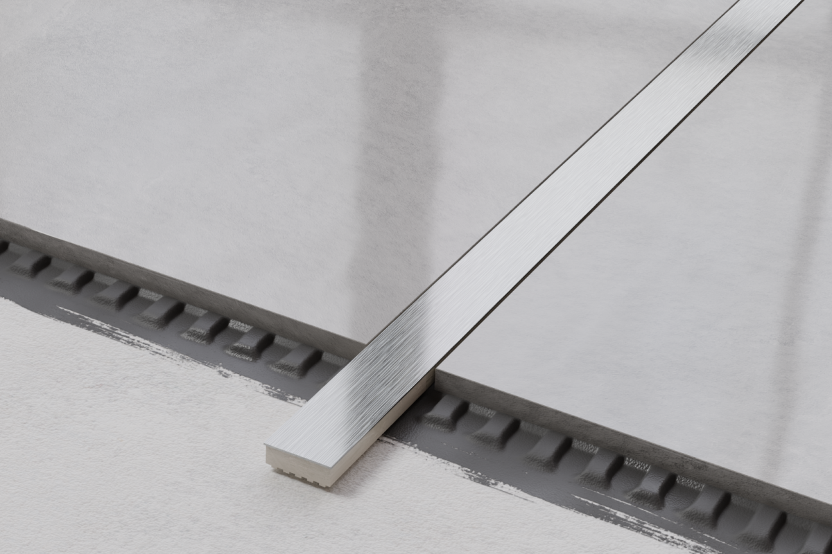 LISTWA METALOWA CERAMICZNA STEEL SILVER MATOWA – dekoracyjne do wnętrz – Szklane Mozaiki