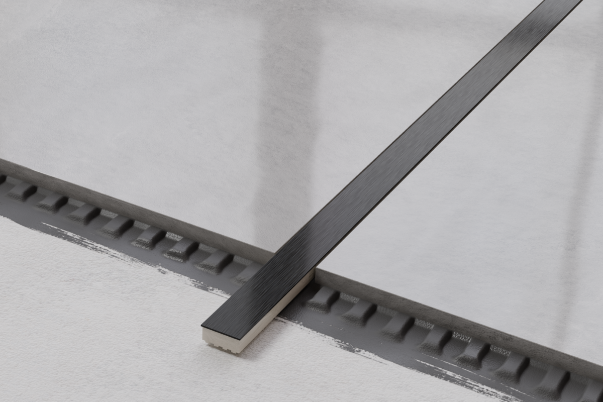 LISTWA METALOWA CERAMICZNA STEEL NERO MATOWA – dekoracyjne do wnętrz – Szklane Mozaiki