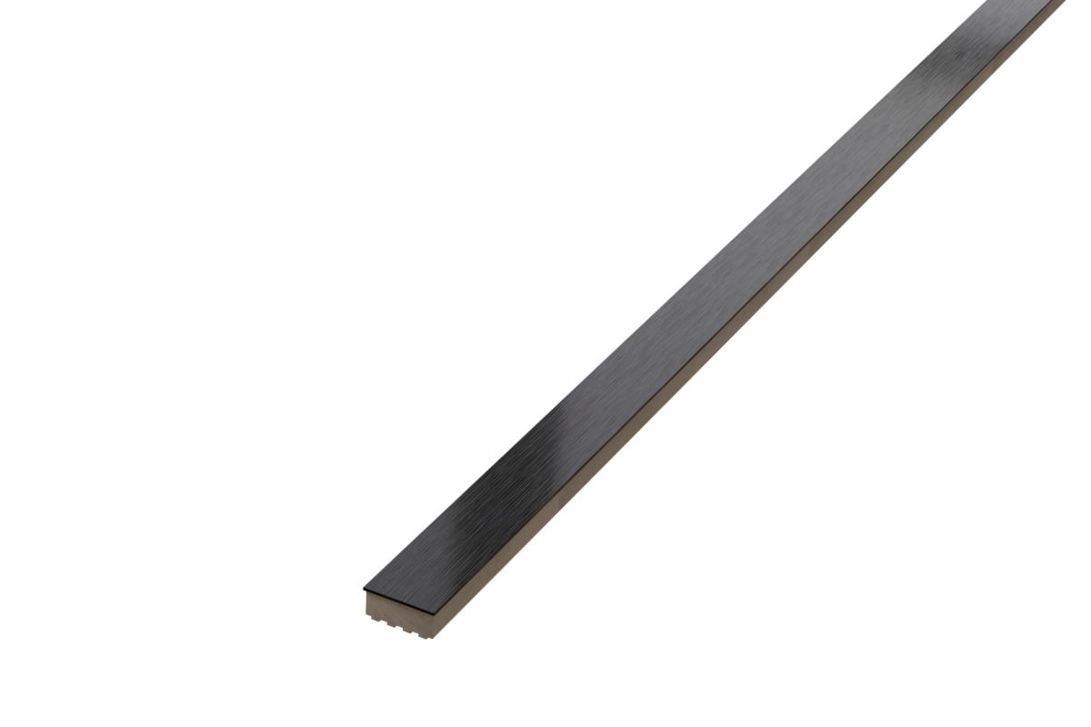 LISTWA METALOWA CERAMICZNA STEEL NERO MATOWA – dekoracyjne do wnętrz – Szklane Mozaiki