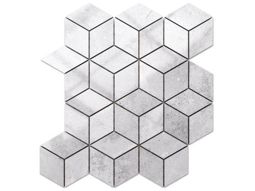 MOZAIKA GRESOWA DIAMOND ROMB JASNA SZARA