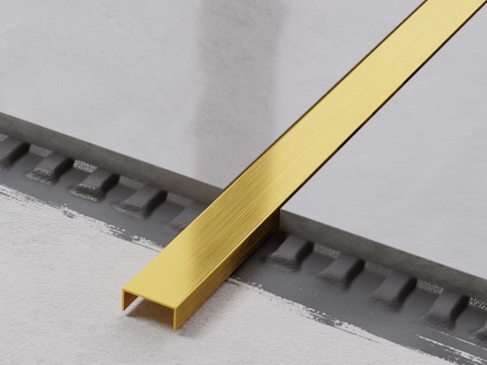 PROFIL METALOWY REKTYFIKOWANY U ZŁOTY GOLD MATOWY – dekoracyjne do wnętrz – Szklane Mozaiki