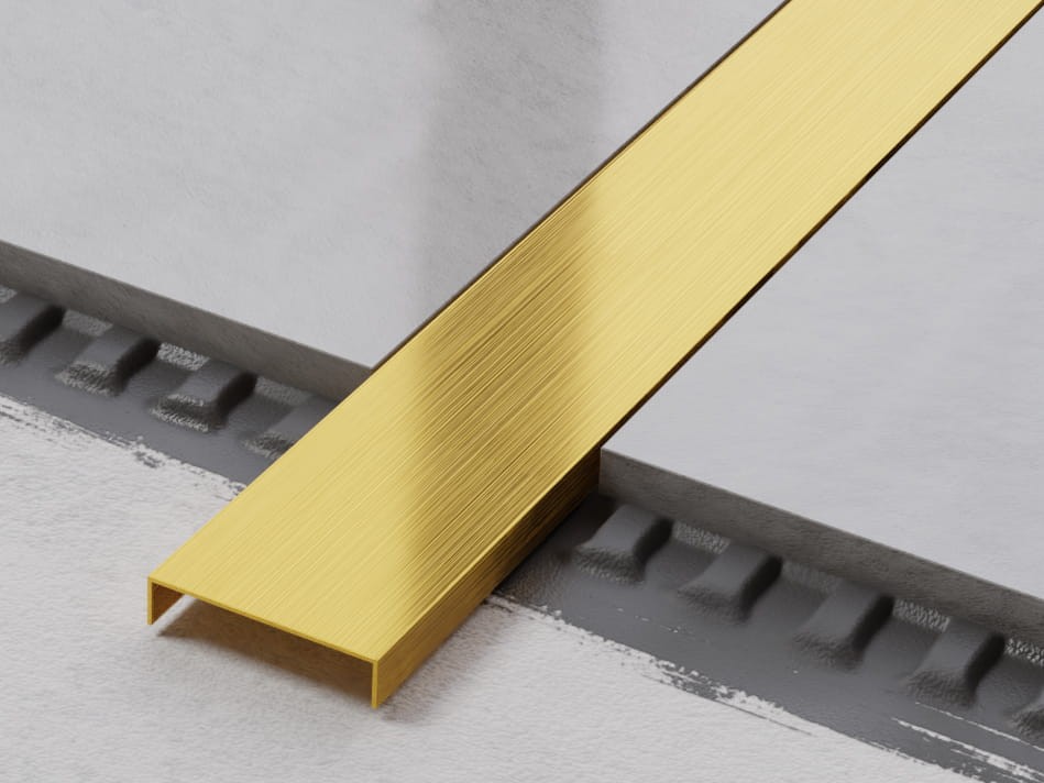 PROFIL METALOWY REKTYFIKOWANY U ZŁOTY GOLD MATOWY – dekoracyjne do wnętrz – Szklane Mozaiki