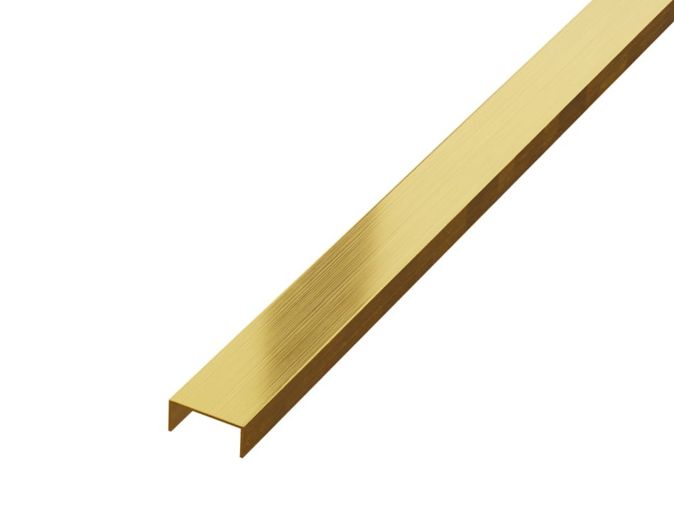 PROFIL METALOWY REKTYFIKOWANY U ZŁOTY GOLD MATOWY – dekoracyjne do wnętrz – Szklane Mozaiki