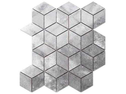 MOZAIKA GRESOWA DIAMOND ROMB CIEMNA SZARA
