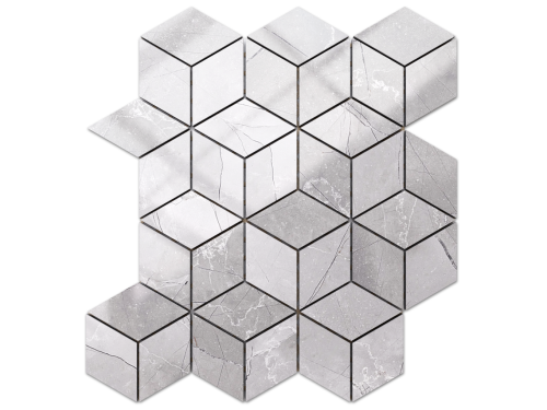 MOZAIKA GRESOWA DIAMOND ROMB LEZA GREY