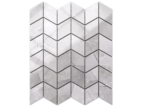 MOZAIKA GRESOWA CHEVRON ROMB LEZA GREY