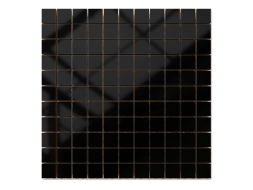 MOZAIKA CERAMICZNA SUPER BLACK CZARNA połysk kostka 2.5 30X30cm