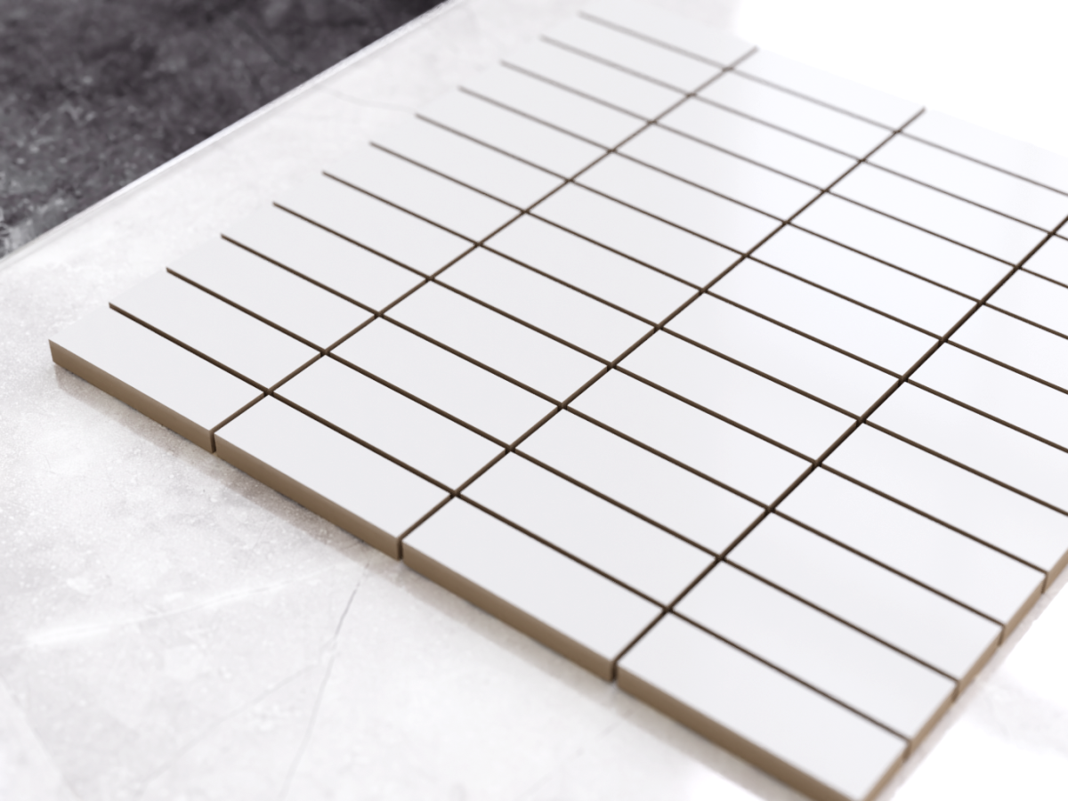 MOZAIKA CERAMICZNA BIAŁA WHITE MATOWA CEGIEŁKA – dekoracyjne do wnętrz – Szklane Mozaiki