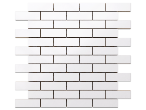 MOZAIKA CERAMICZNA BIAŁA WHITE MATOWA CEGIEŁKA MUREK REGULARNY