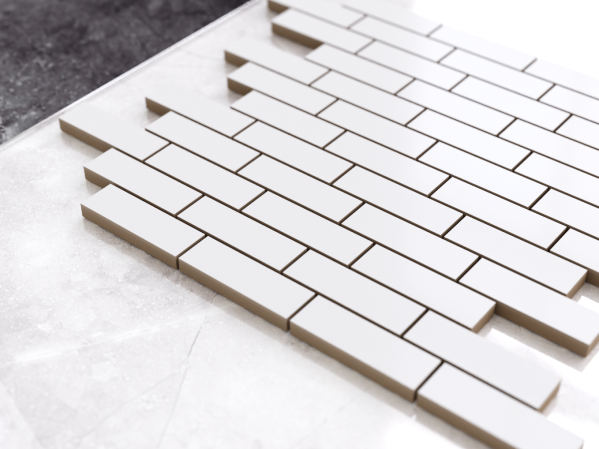 MOZAIKA CERAMICZNA BIAŁA WHITE MATOWA MUREK NIEREGULARNY – dekoracyjne do wnętrz – Szklane Mozaiki