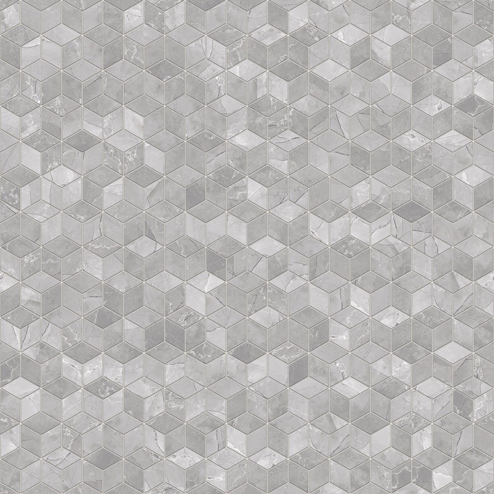 MOZAIKA GRESOWA DIAMOND ROMB LEZA GREY – dekoracyjne do wnętrz – Szklane Mozaiki