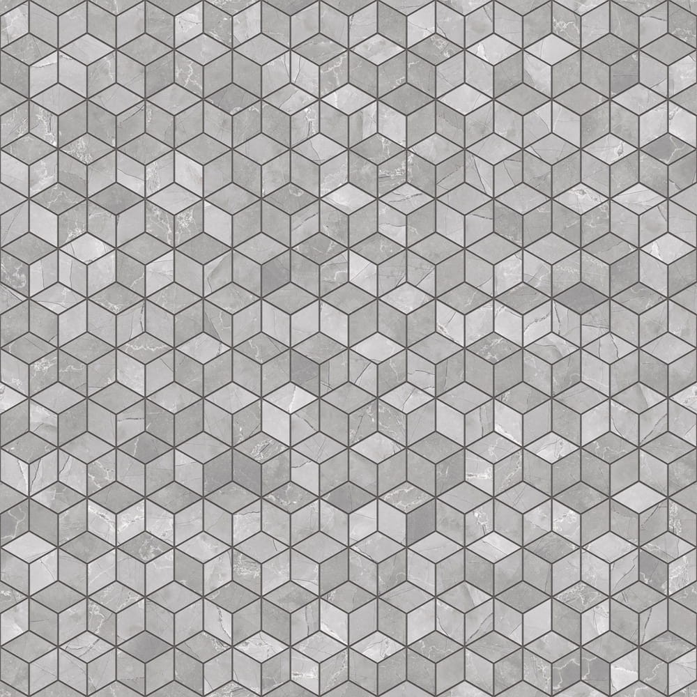 MOZAIKA GRESOWA DIAMOND ROMB LEZA GREY – dekoracyjne do wnętrz – Szklane Mozaiki