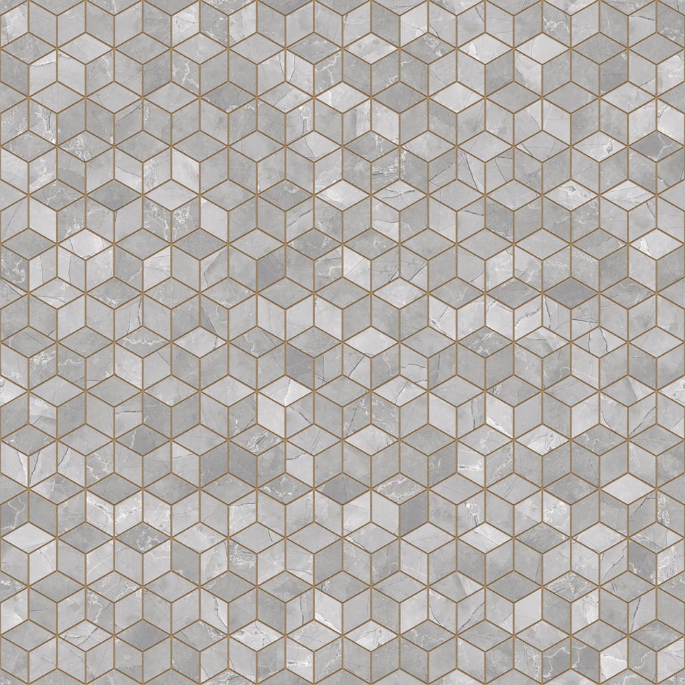 MOZAIKA GRESOWA DIAMOND ROMB LEZA GREY – dekoracyjne do wnętrz – Szklane Mozaiki