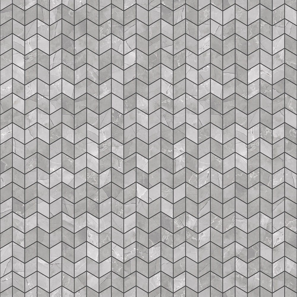 MOZAIKA GRESOWA CHEVRON ROMB LEZA GREY – dekoracyjne do wnętrz – Szklane Mozaiki