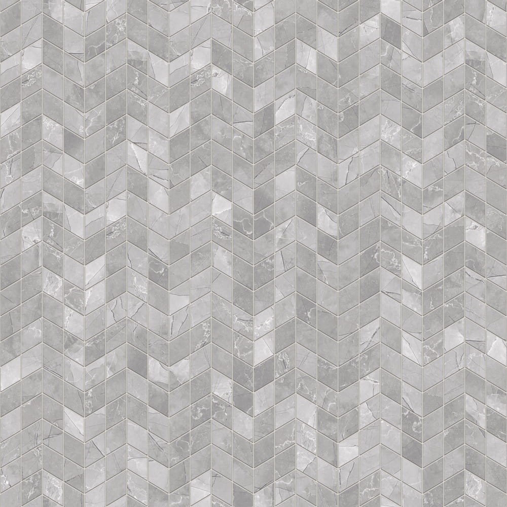 MOZAIKA GRESOWA DOUBLE CHEVRON LEZA GREY – dekoracyjne do wnętrz – Szklane Mozaiki