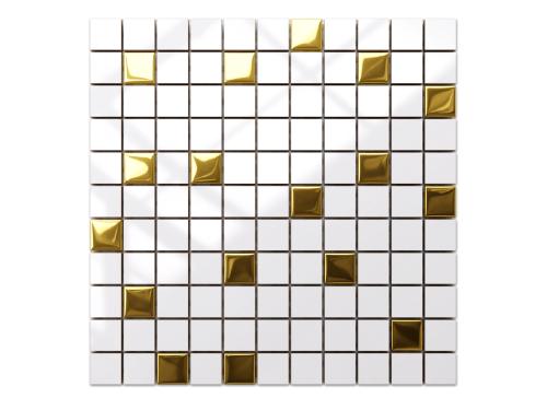 MOZAIKA CERAMICZNA SZKLANA ZŁOTA GOLD METALIZOWANA 9mm 30x30cm