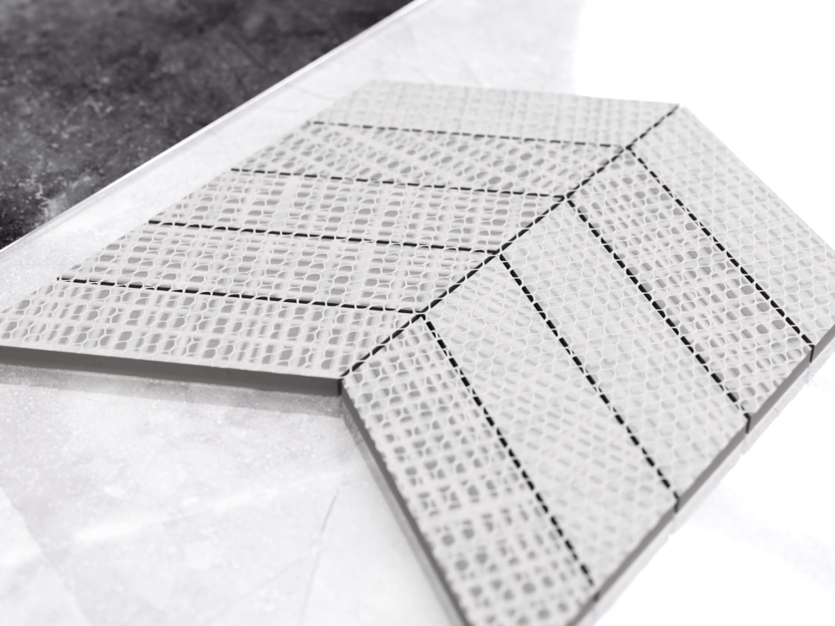 MOZAIKA GRESOWA CHEVRON JODEŁKA CARRARA WHITE – dekoracyjne do wnętrz – Szklane Mozaiki