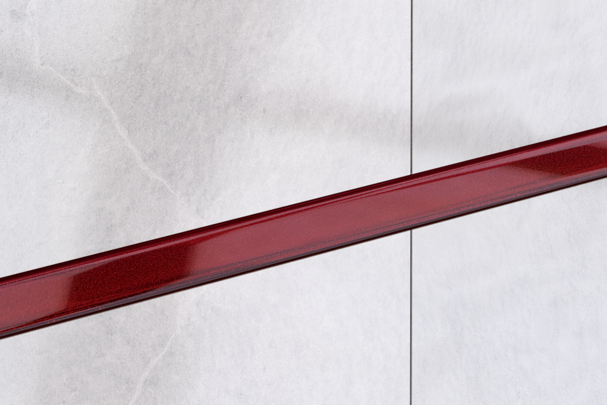 LISTWA SZKLANA CZERWONA BORDO 2.3 x 60 cm – dekoracyjne do wnętrz – Szklane Mozaiki