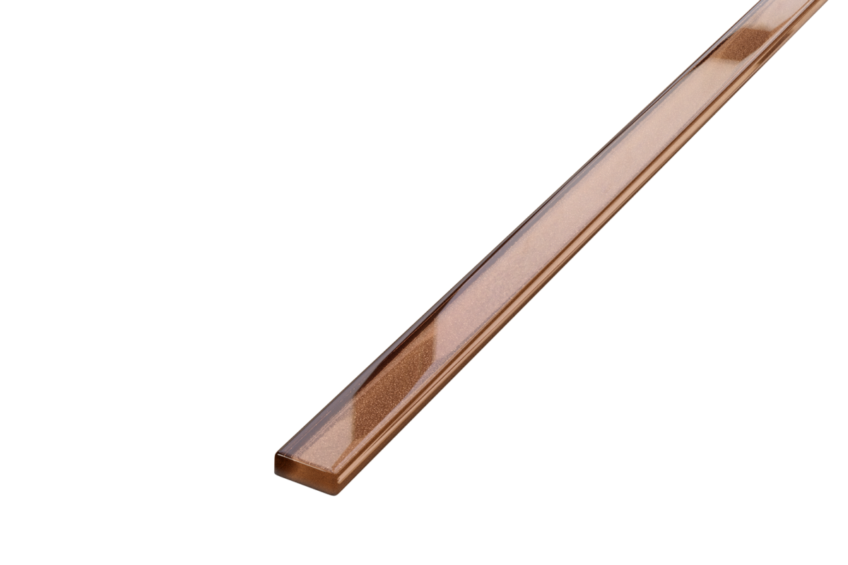 LISTWA SZKLANA BROWN METALIC 2.3 x 60 cm – dekoracyjne do wnętrz – Szklane Mozaiki