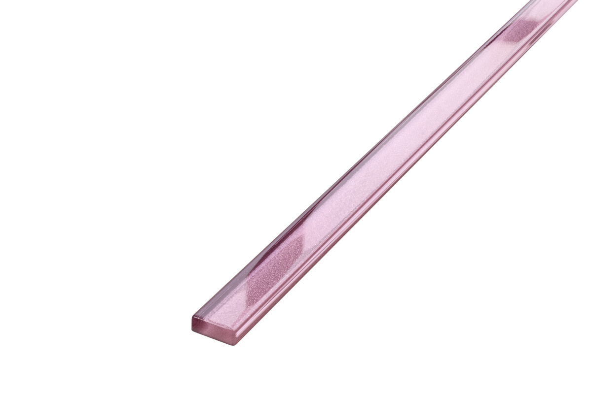 LISTWA SZKLANA RÓŻOWA WRZOS  2.3 x 60 cm  – dekoracyjne do wnętrz – Szklane Mozaiki