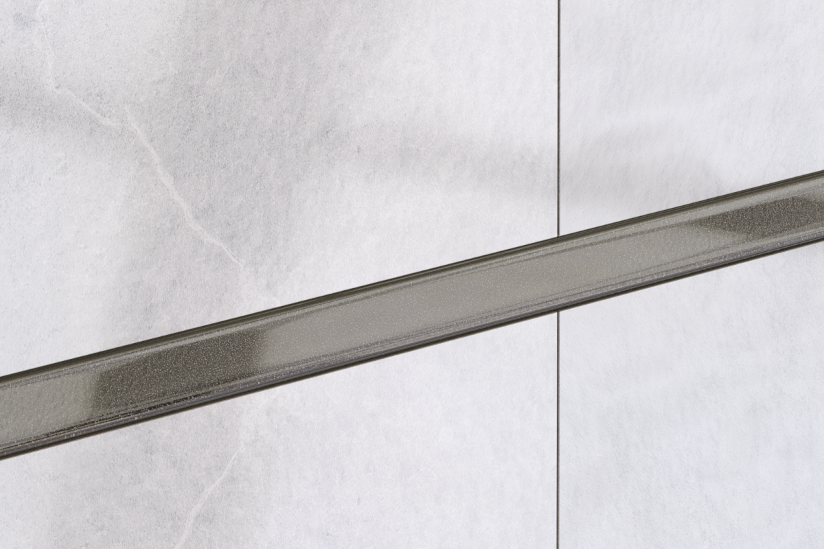 LISTWA SZKLANA SZARA GRAFIT 2.3 x 60 cm  – dekoracyjne do wnętrz – Szklane Mozaiki