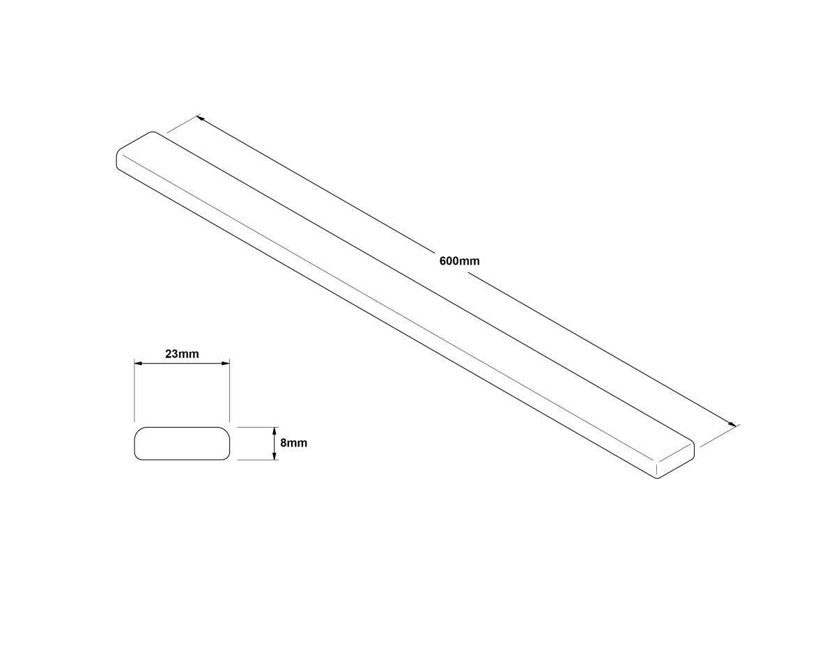 LISTWA SZKLANA SREBRNA SILVER METALIC 2.3 x 60 cm – dekoracyjne do wnętrz – Szklane Mozaiki