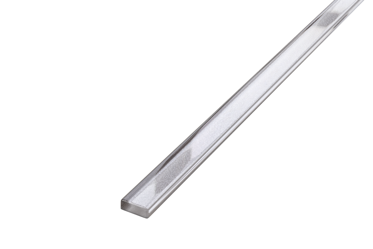 LISTWA SZKLANA SREBRNA SILVER METALIC 2.3 x 60 cm – dekoracyjne do wnętrz – Szklane Mozaiki