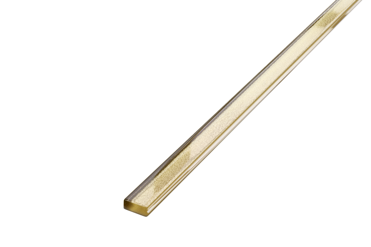 LISTWA SZKLANA VENUS BEŻ ZŁOTA 2,3 x 60 cm  – dekoracyjne do wnętrz – Szklane Mozaiki