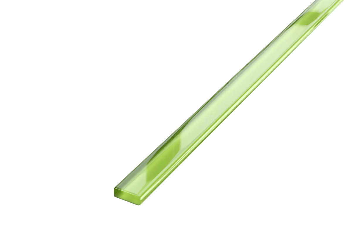 LISTWA SZKLANA ZIELONA ZEFIR 2.3 x 60 cm – dekoracyjne do wnętrz – Szklane Mozaiki