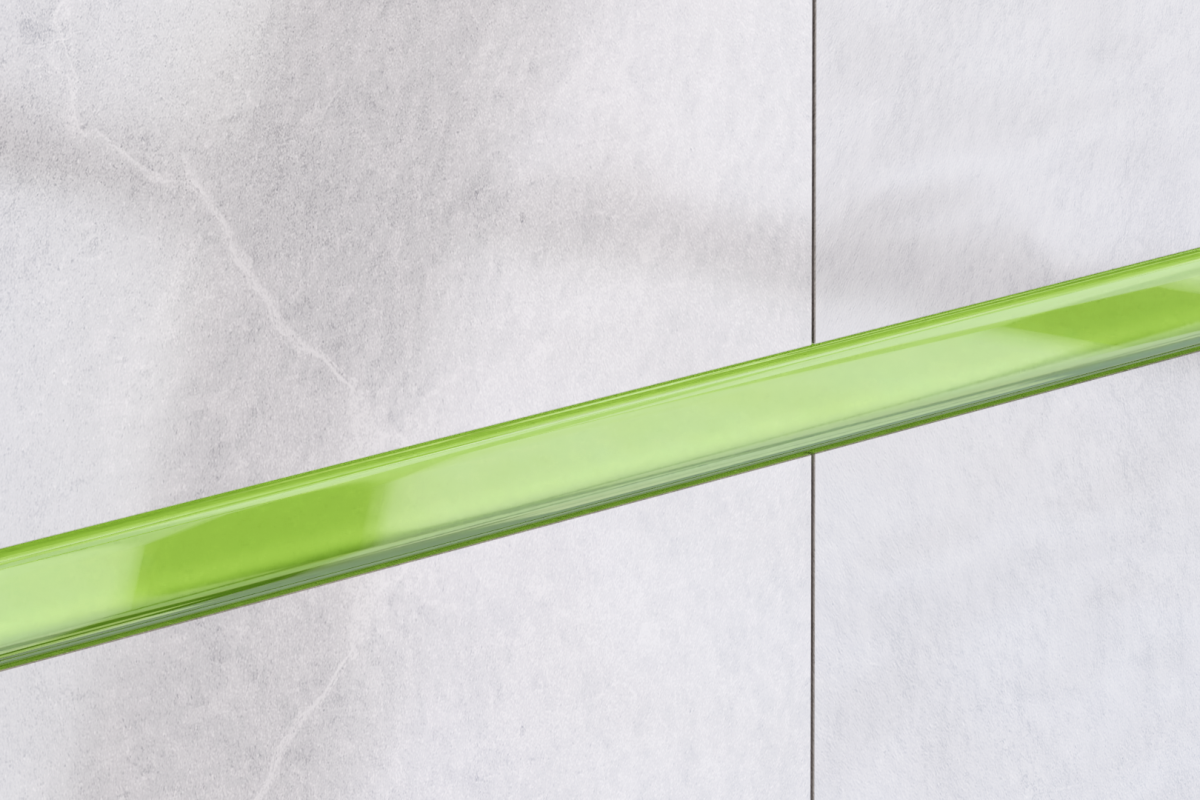 LISTWA SZKLANA ZIELONA ZEFIR 2.3 x 60 cm – dekoracyjne do wnętrz – Szklane Mozaiki