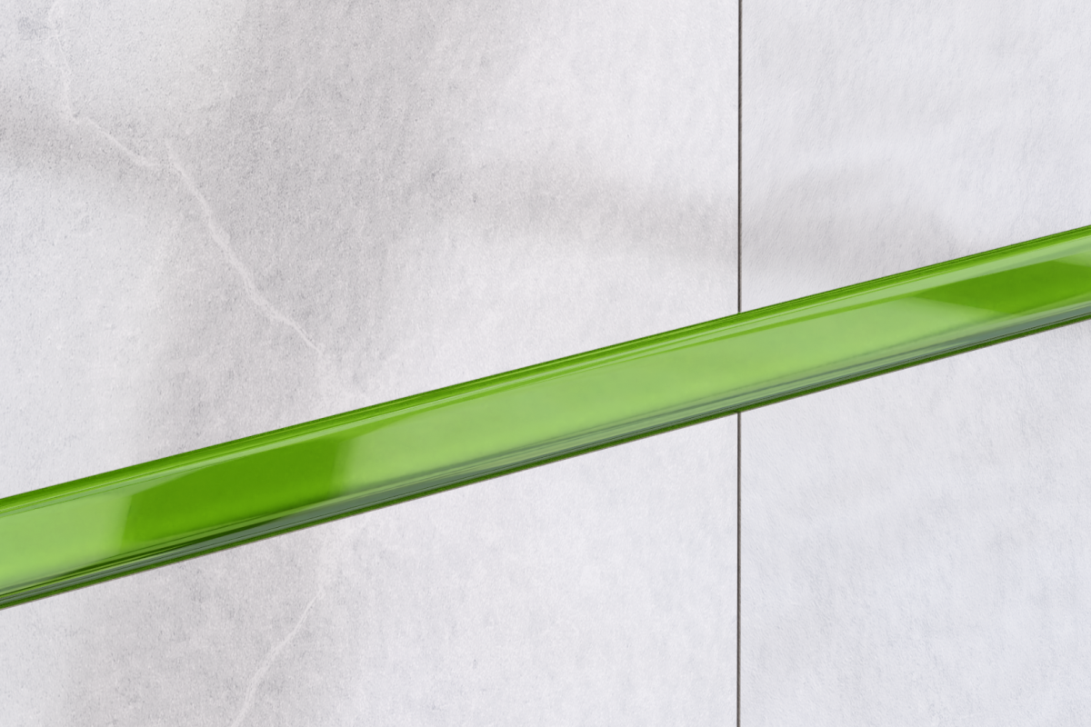 LISTWA SZKLANA ZIELONA GREEN 2.3 x 60 cm – dekoracyjne do wnętrz – Szklane Mozaiki
