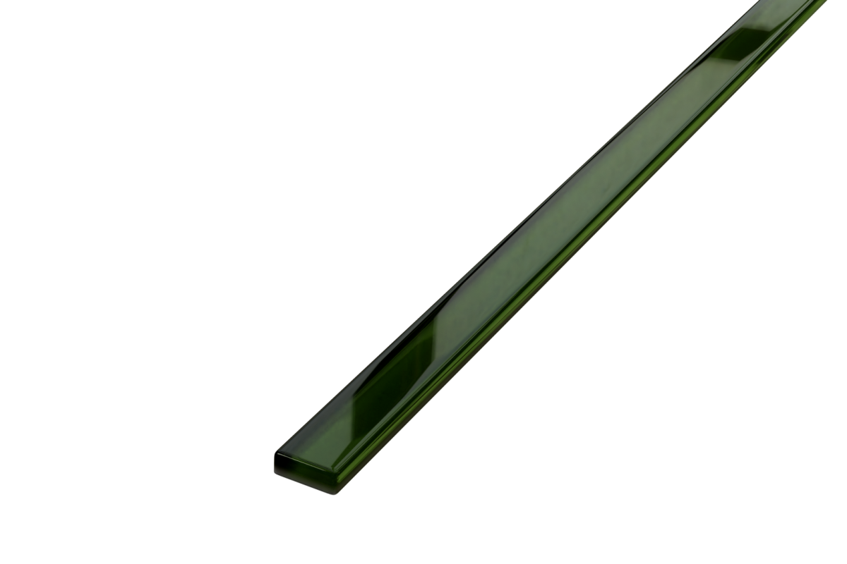 LISTWA SZKLANA ZIELONA BUTELKA 2.3 x 60 cm – dekoracyjne do wnętrz – Szklane Mozaiki