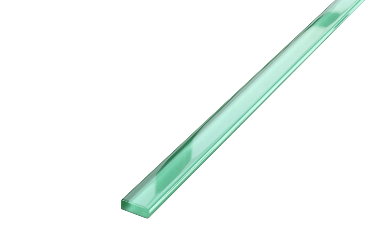 LISTWA SZKLANA ZIELONA MIĘTA 2.3 x 60 cm – dekoracyjne do wnętrz – Szklane Mozaiki