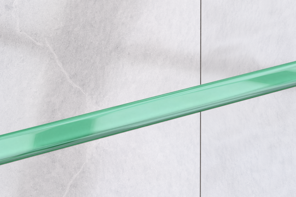 LISTWA SZKLANA ZIELONA MIĘTA 2.3 x 60 cm – dekoracyjne do wnętrz – Szklane Mozaiki