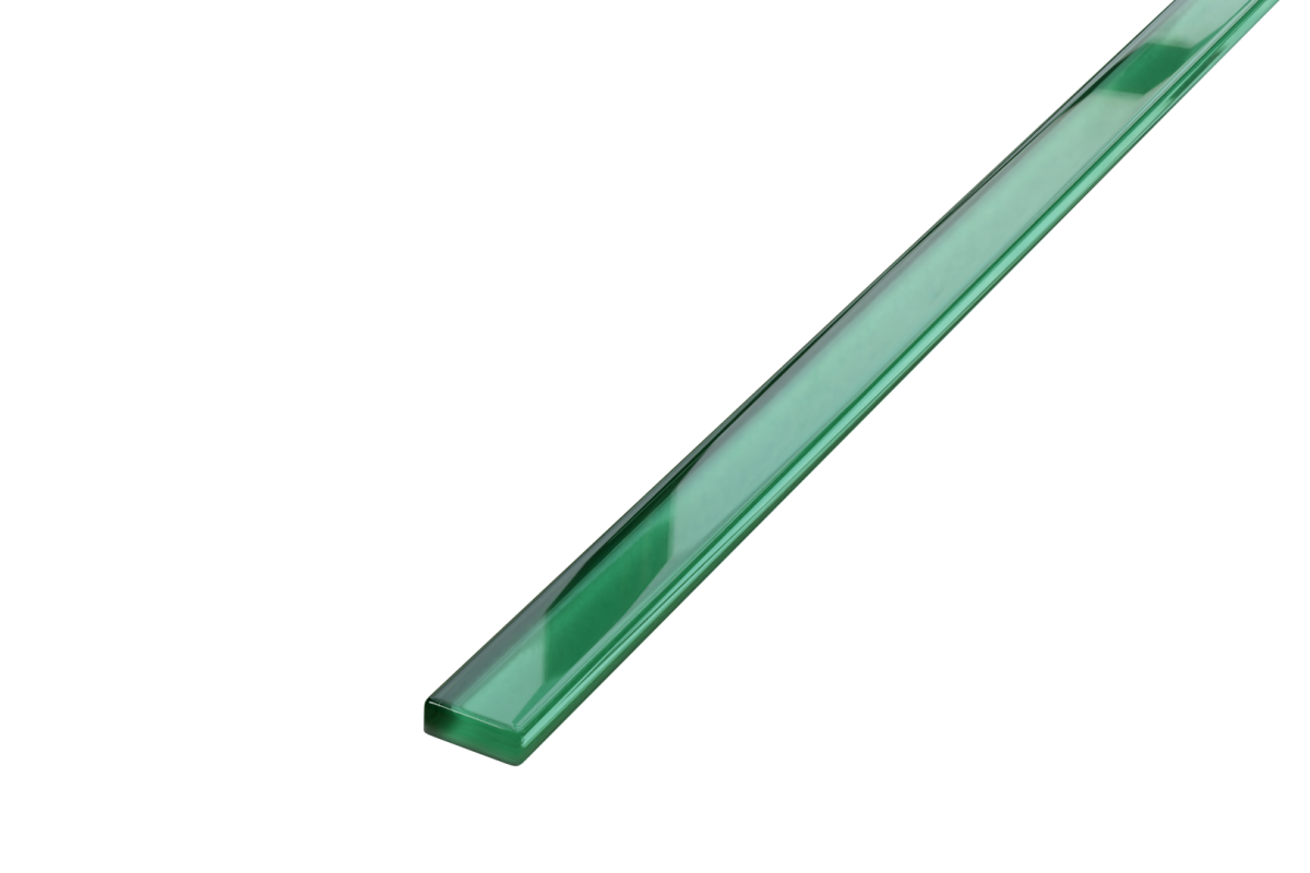 LISTWA SZKLANA ZIELONA MALACHIT 2.3 x 60 cm  – dekoracyjne do wnętrz – Szklane Mozaiki