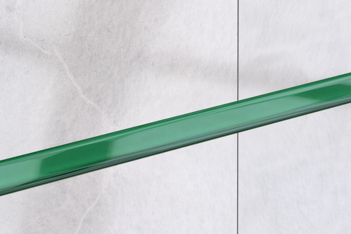LISTWA SZKLANA ZIELONA MALACHIT 2.3 x 60 cm  – dekoracyjne do wnętrz – Szklane Mozaiki
